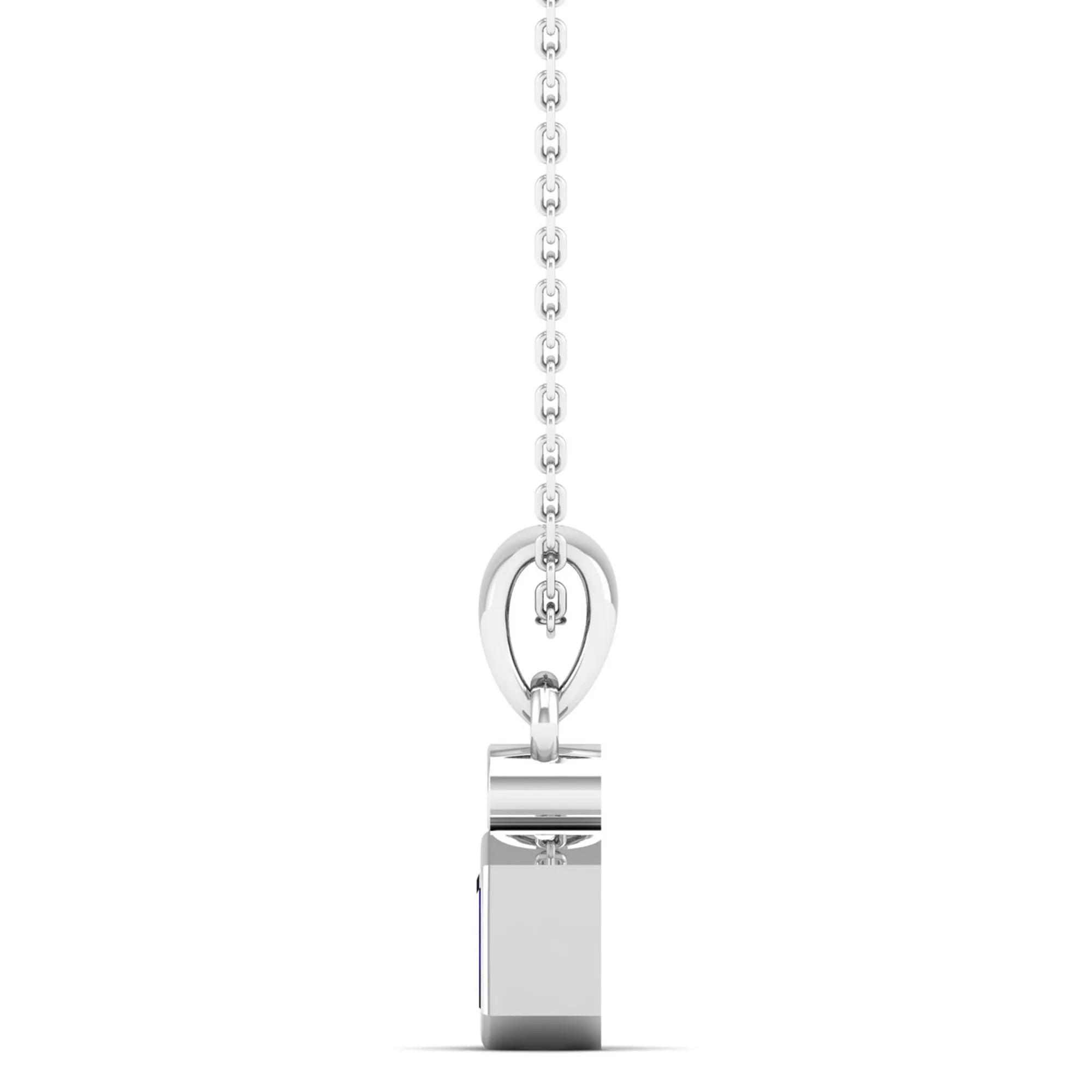 Bezel-Set Sapphire and Diamond Petite Pendant