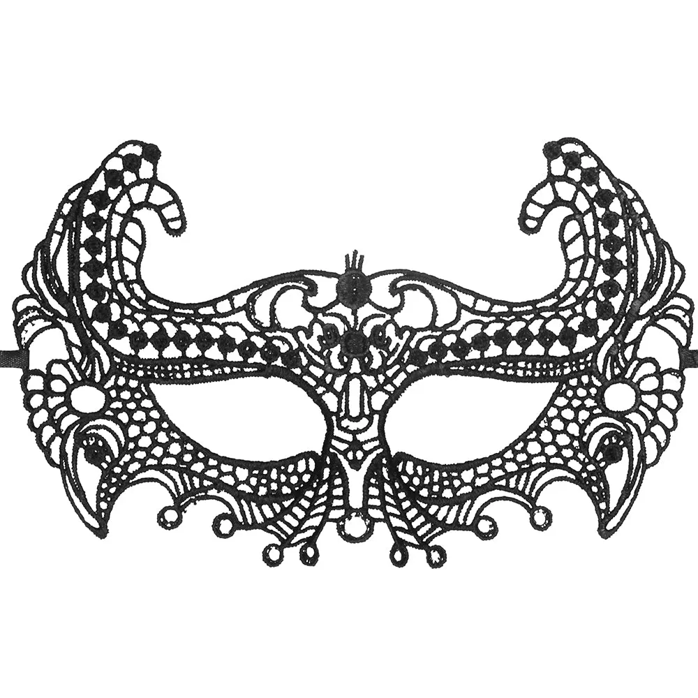Black & White Lace Empress Eye-Mask