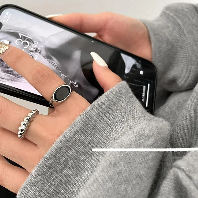 Black Open Ring