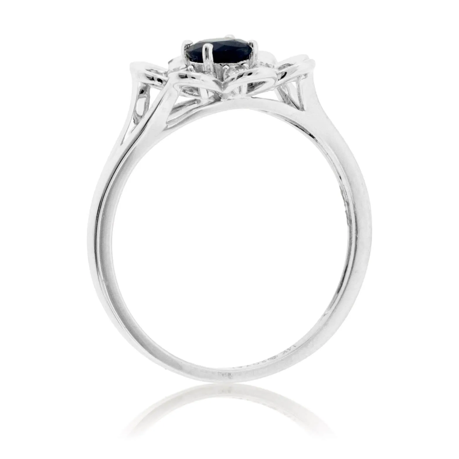Blue Sapphire & Flower Style Ring