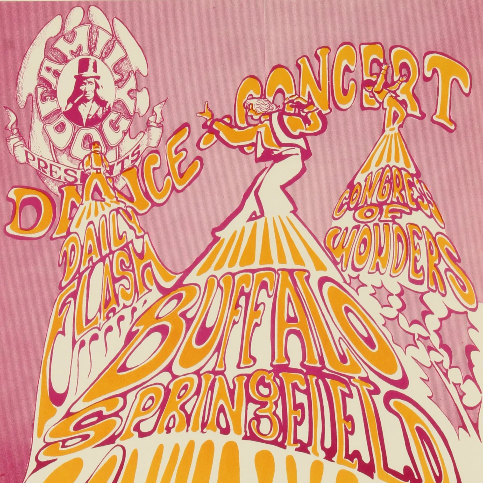 Buffalo Springfield Dance Concert Psychedelic Poster 1966 Original 20 x 14