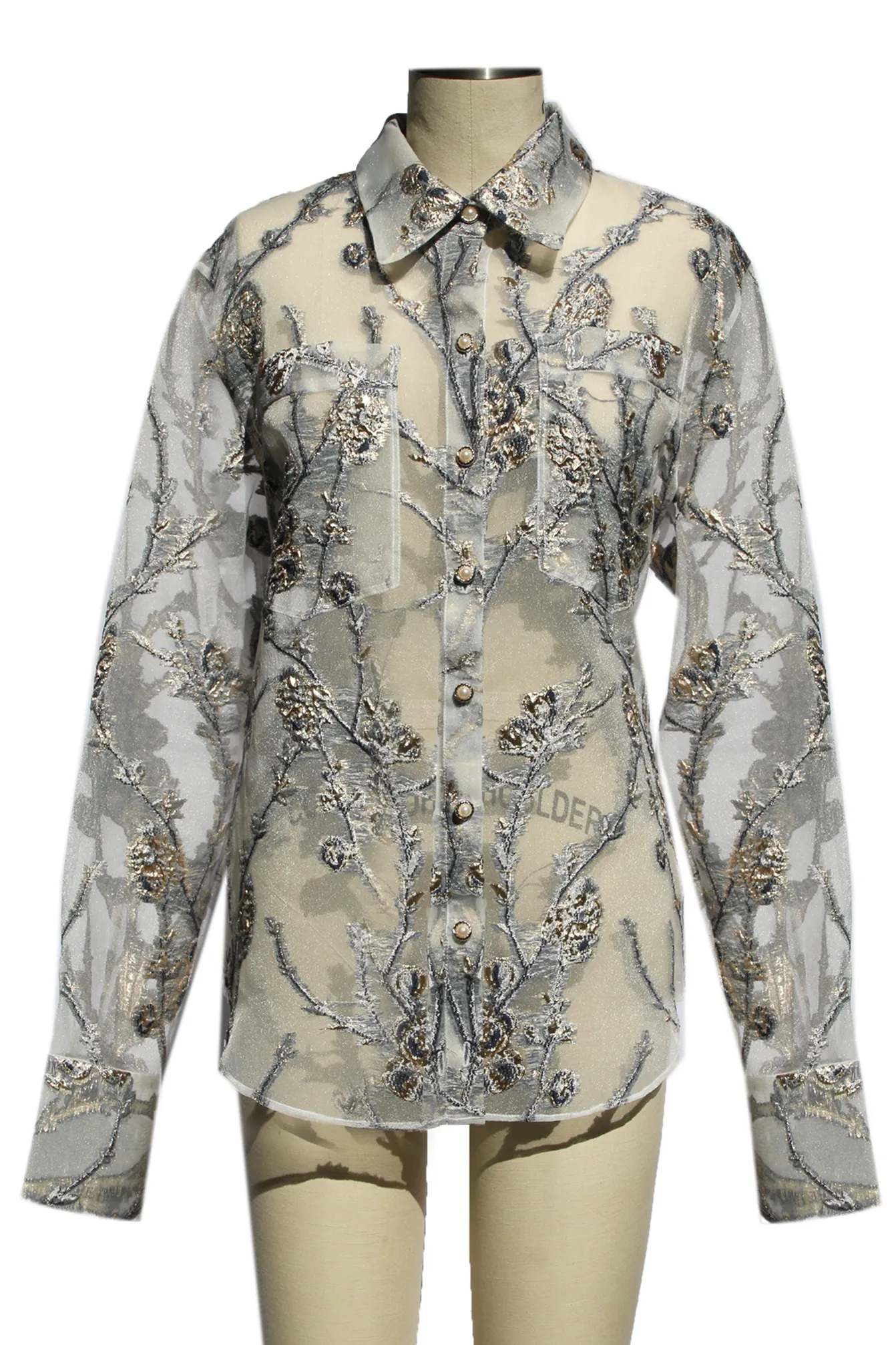 Burnout Organza Button Down