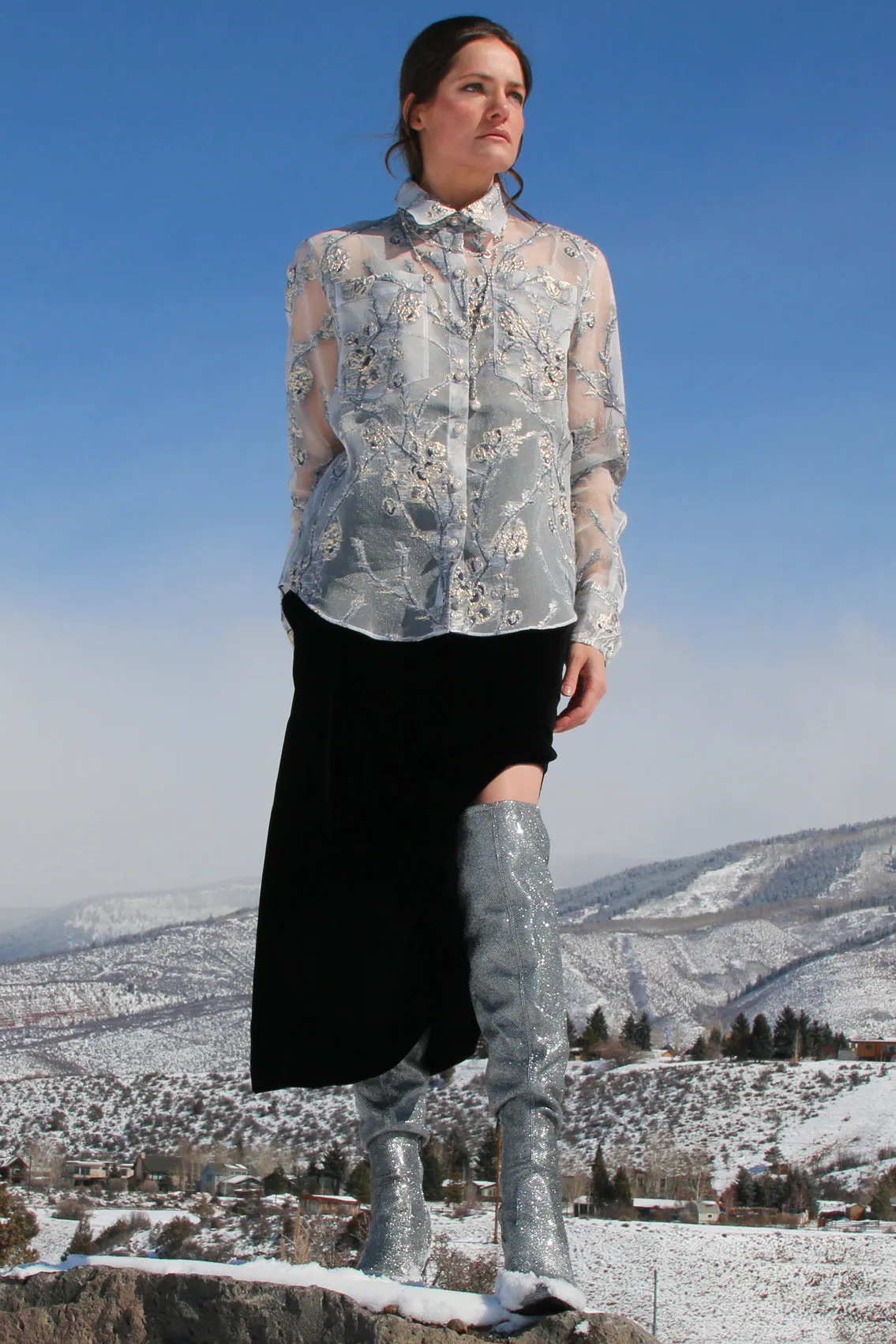 Burnout Organza Button Down