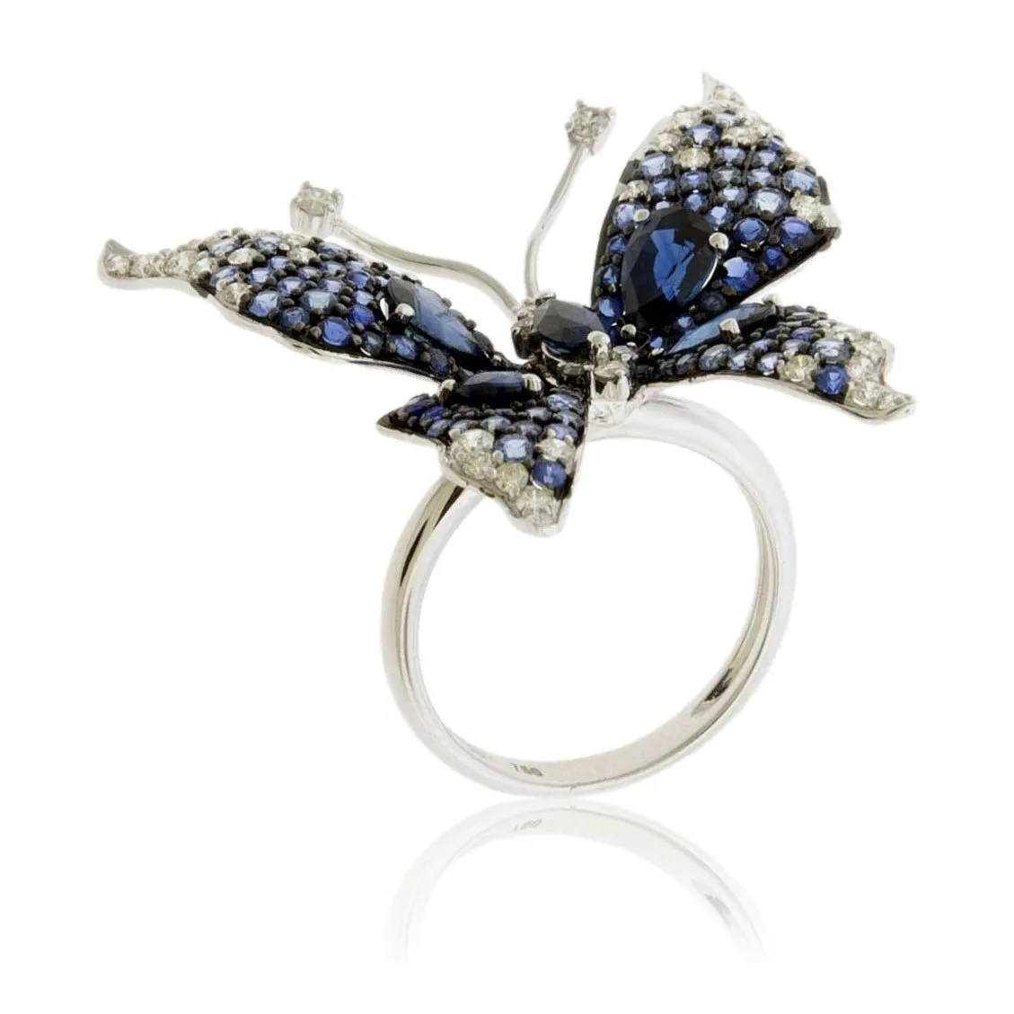 Butterfly Blue Sapphire & Diamond Ring