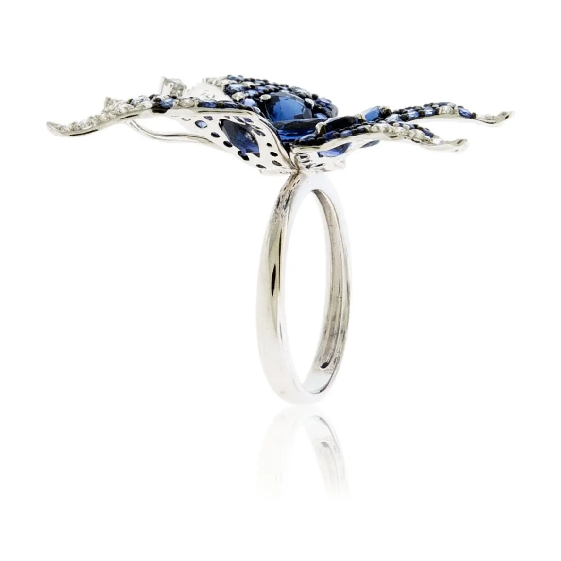 Butterfly Blue Sapphire & Diamond Ring