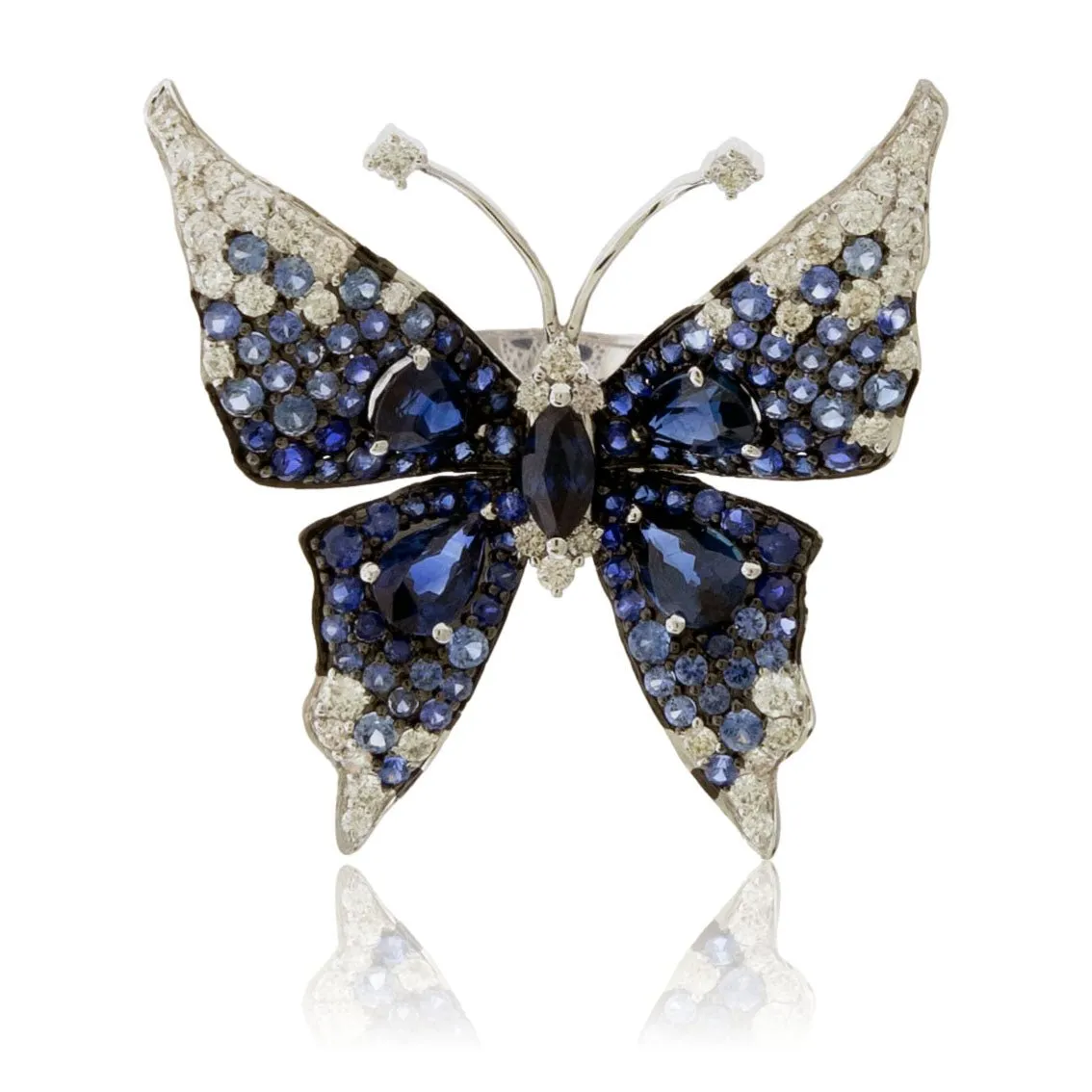 Butterfly Blue Sapphire & Diamond Ring