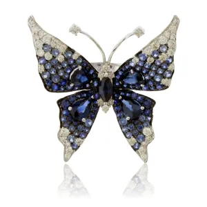 Butterfly Blue Sapphire & Diamond Ring