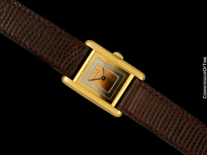 Cartier Vintage Ladies Tank Mechanical Trinity Dial Watch - Gold Vermeil, 18K Gold over Sterling Silver