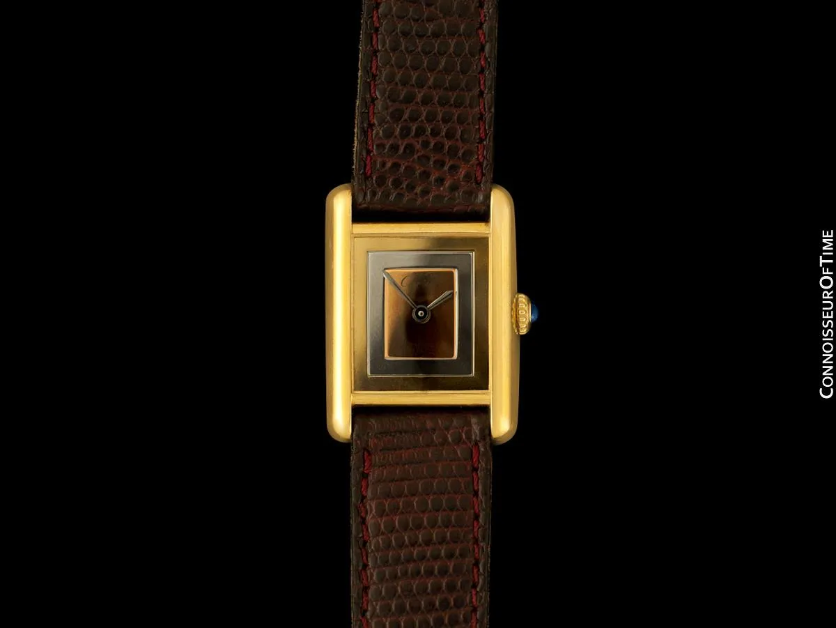 Cartier Vintage Ladies Tank Mechanical Trinity Dial Watch - Gold Vermeil, 18K Gold over Sterling Silver