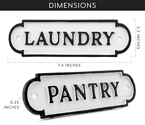 Cast Iron Door Room Plaques (Set of 4)