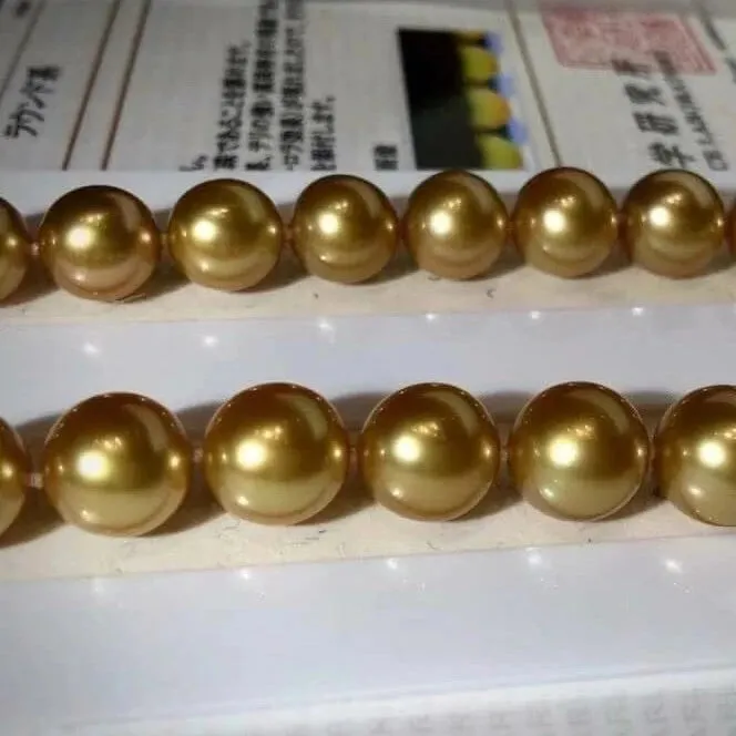 CHAKIN | 8.0-11.0 mm Deep Golden South Sea Pearl Necklace | PSL Certificate