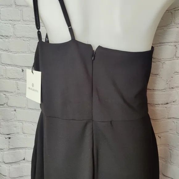 Chloe Kristyn Nicole Black One Shoulder Dress NWT Size Medium MSRP $328