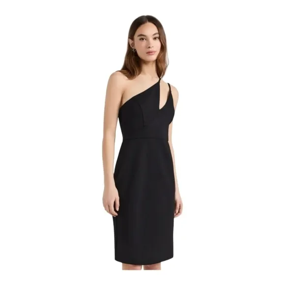 Chloe Kristyn Nicole Black One Shoulder Dress NWT Size Medium MSRP $328