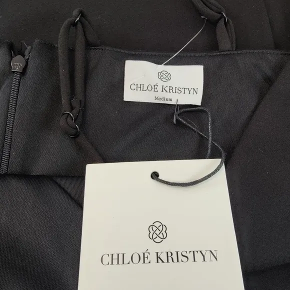 Chloe Kristyn Nicole Black One Shoulder Dress NWT Size Medium MSRP $328