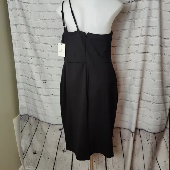 Chloe Kristyn Nicole Black One Shoulder Dress NWT Size Medium MSRP $328