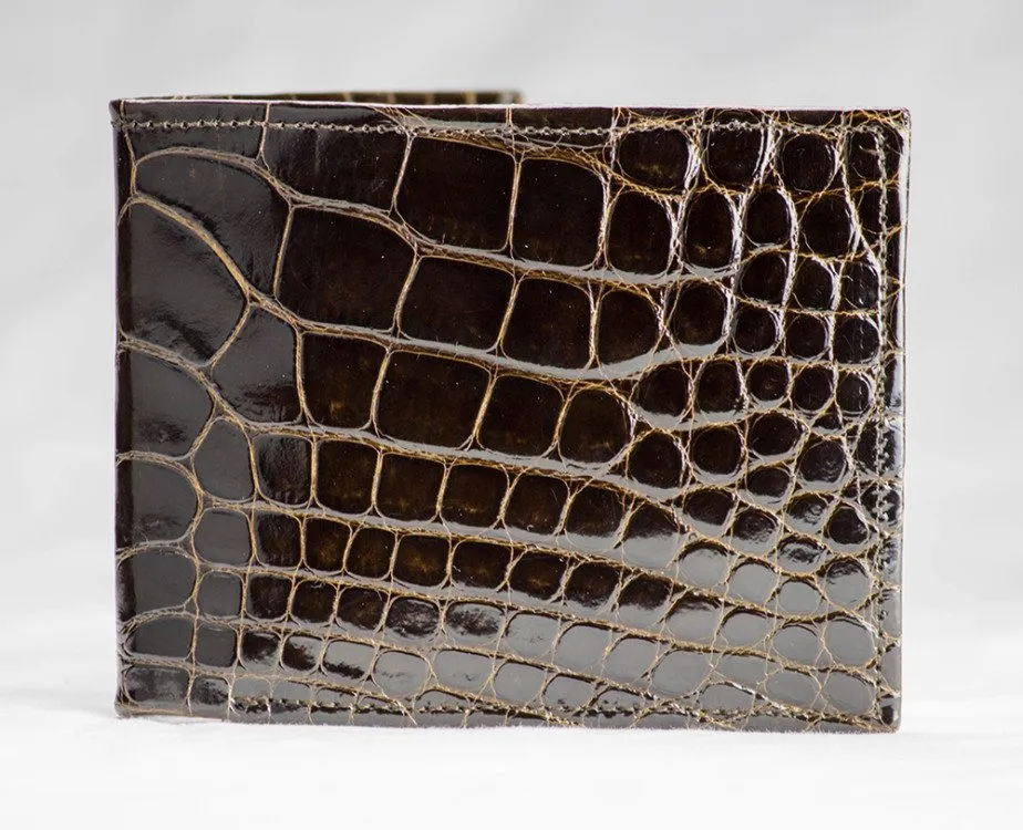 Chocolate "Classic Billfold" Alligator Wallet