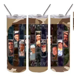 Classic army tv show, with characters and camouflage print- 20oz stainless steel Tumbler