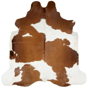 Classic Brown and White Cowhide Rug