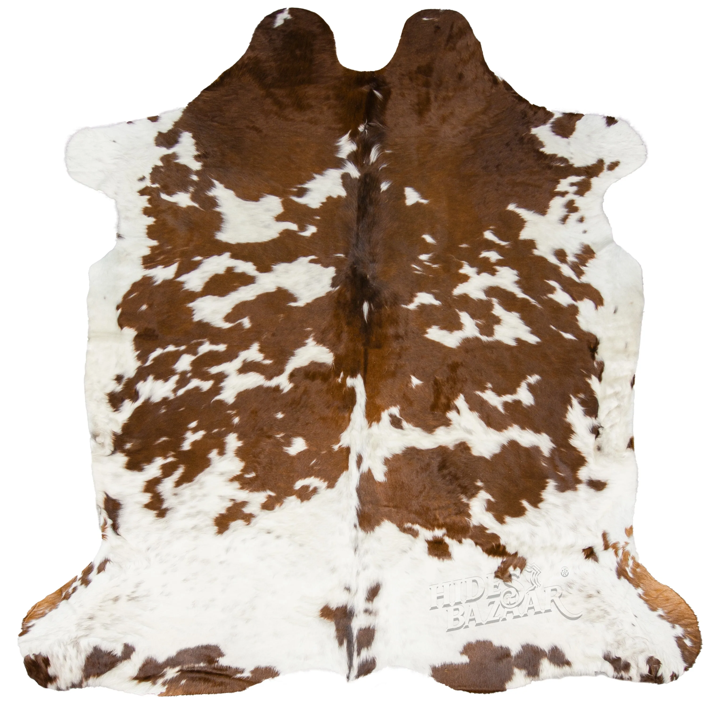 Classic Brown and White Cowhide Rug