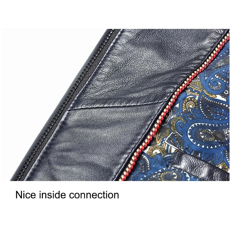 Classic leather jacket in Black for Men.