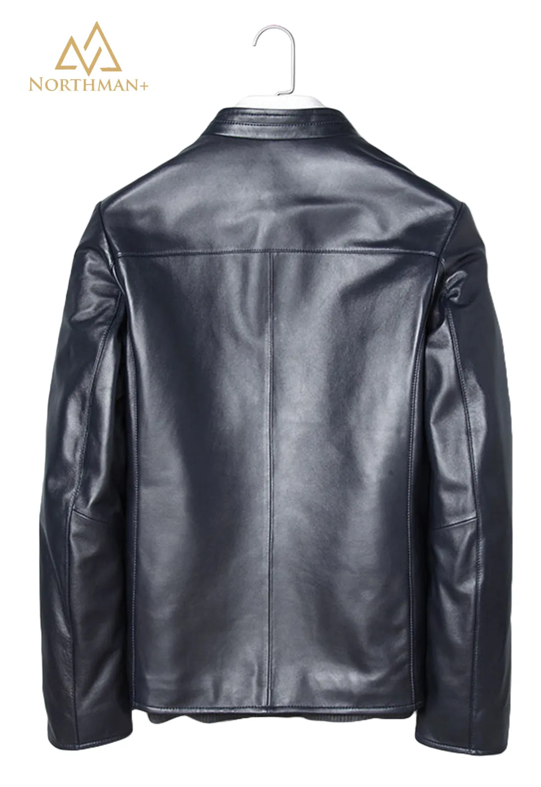Classic leather jacket in Black for Men.
