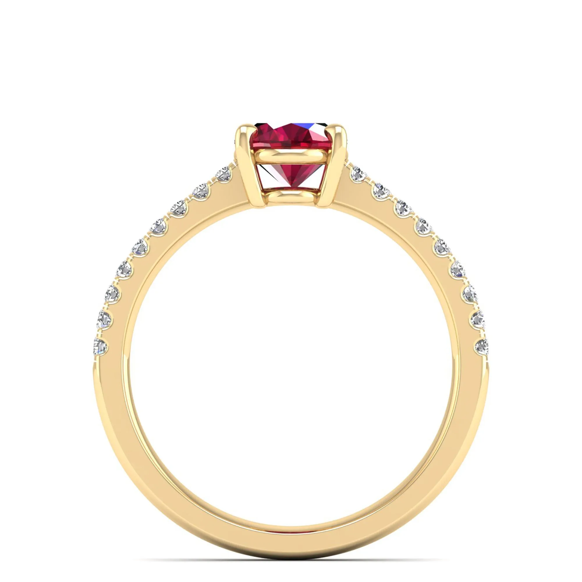 Classic Oval Ruby and Diamond Ring