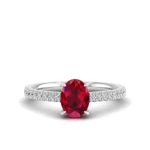 Classic Oval Ruby and Diamond Ring
