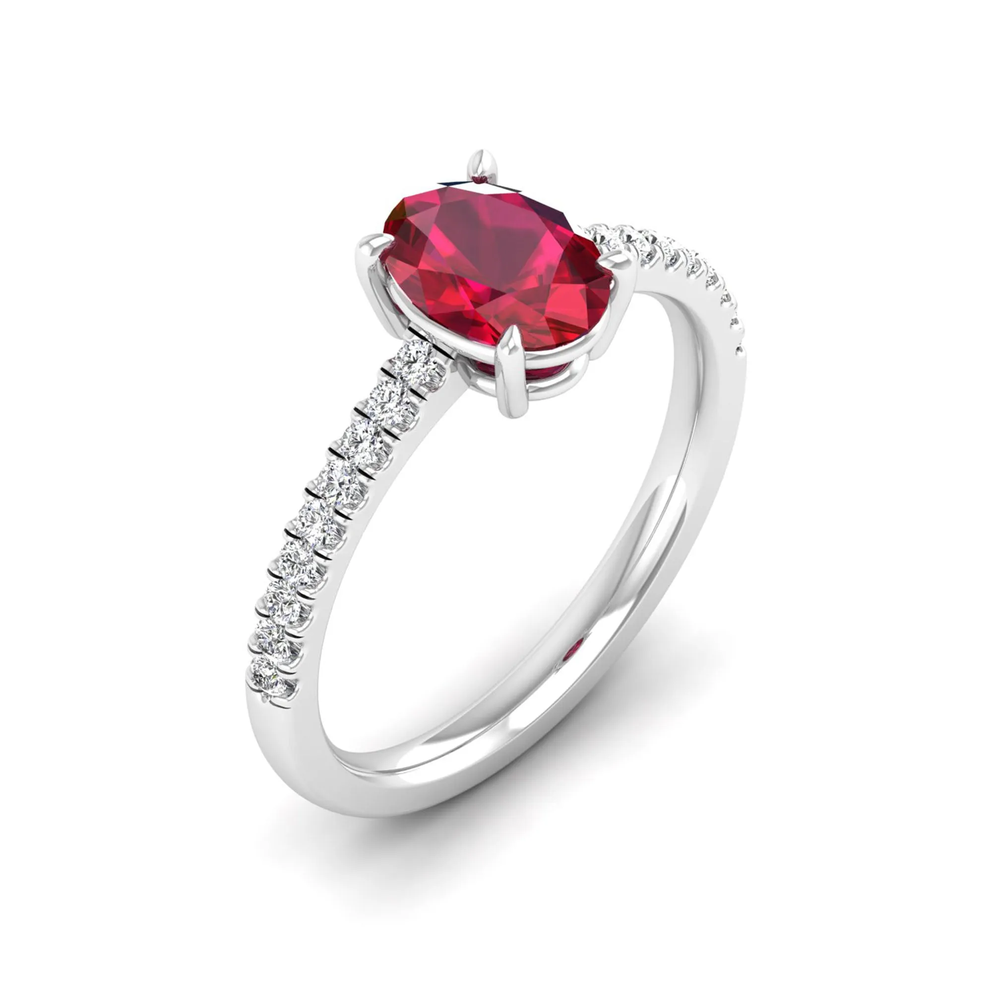 Classic Oval Ruby and Diamond Ring