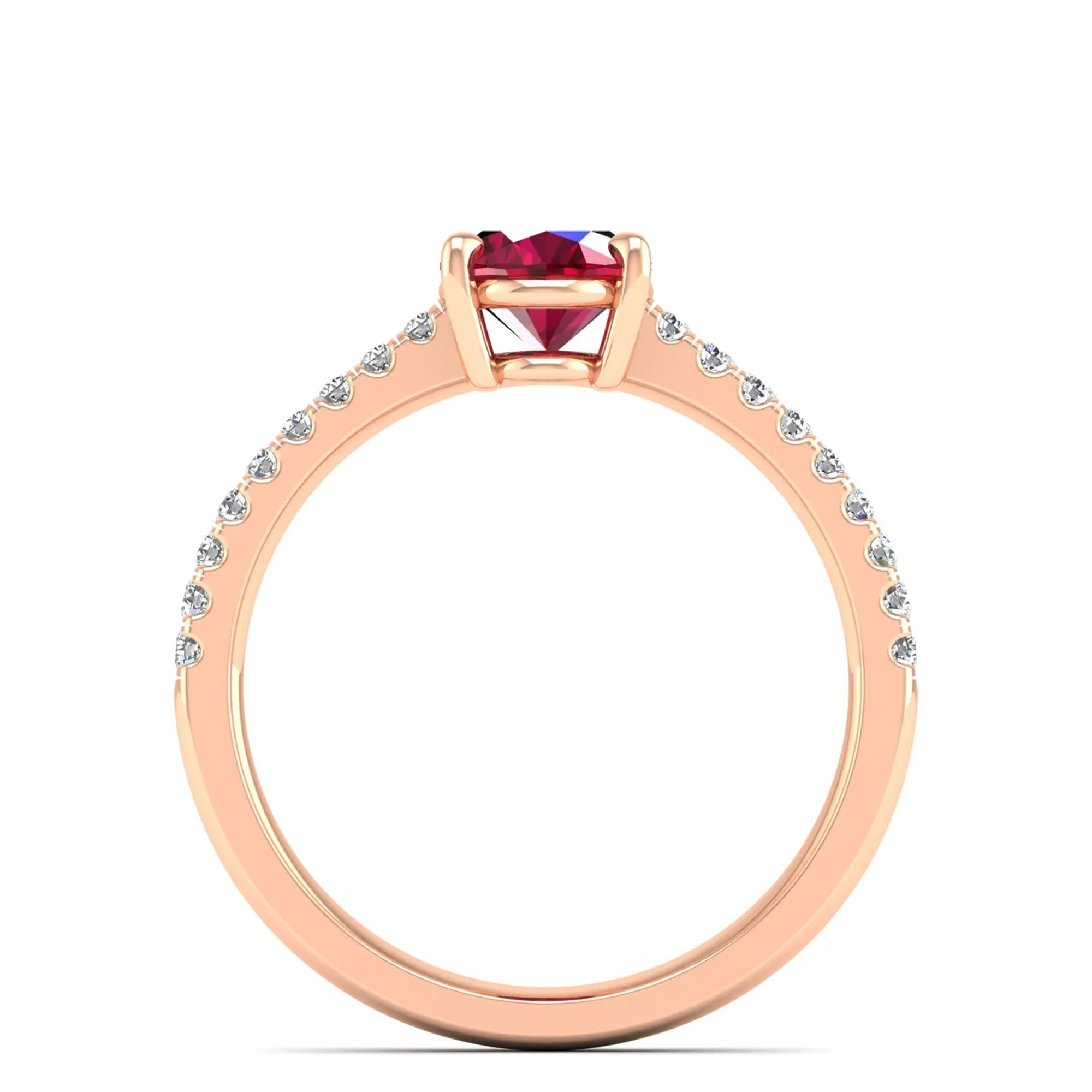 Classic Oval Ruby and Diamond Ring