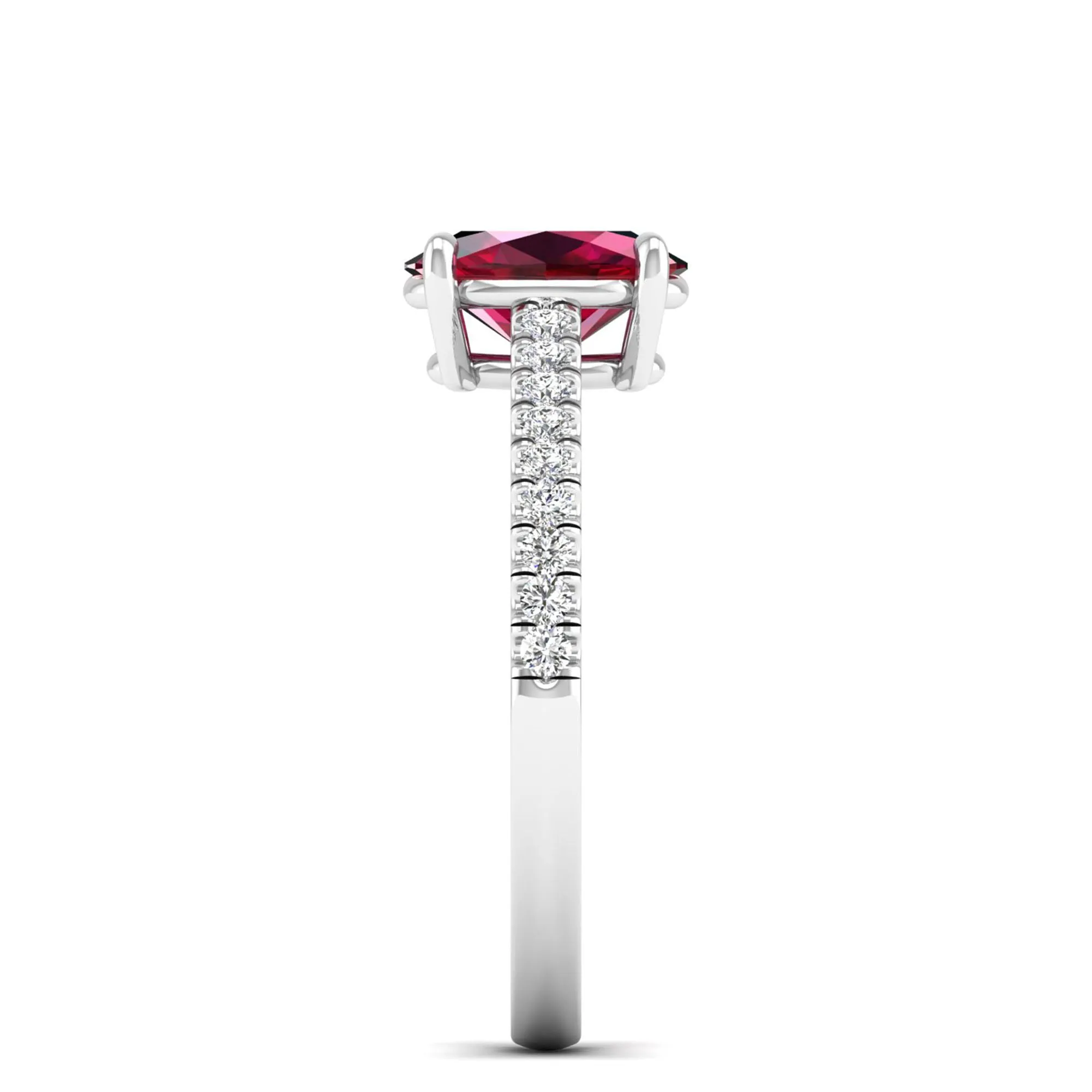 Classic Oval Ruby and Diamond Ring