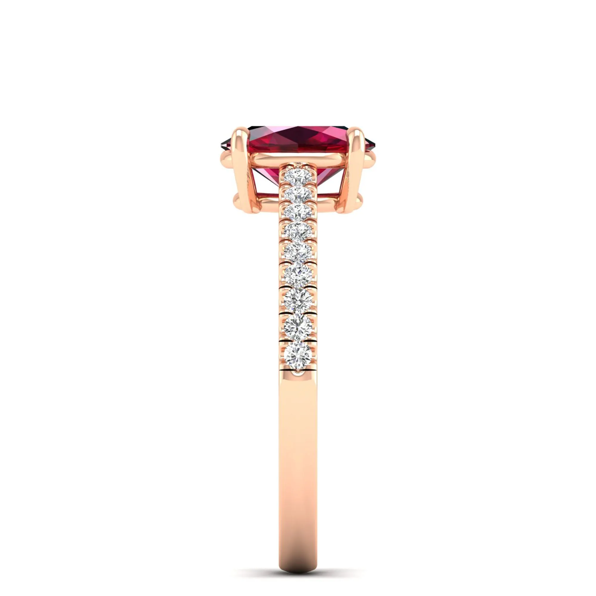 Classic Oval Ruby and Diamond Ring