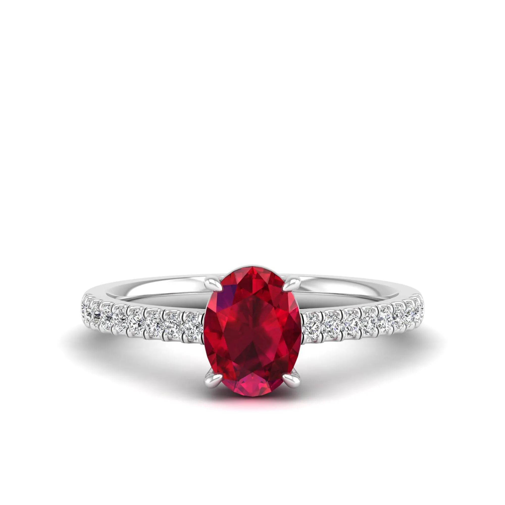 Classic Oval Ruby and Diamond Ring