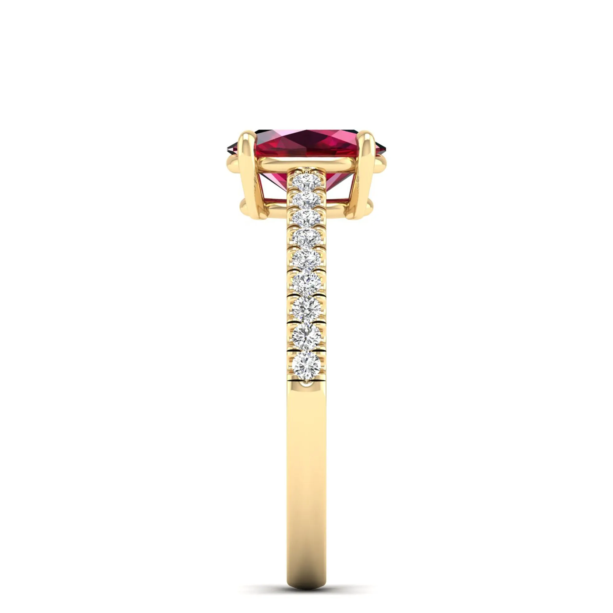 Classic Oval Ruby and Diamond Ring