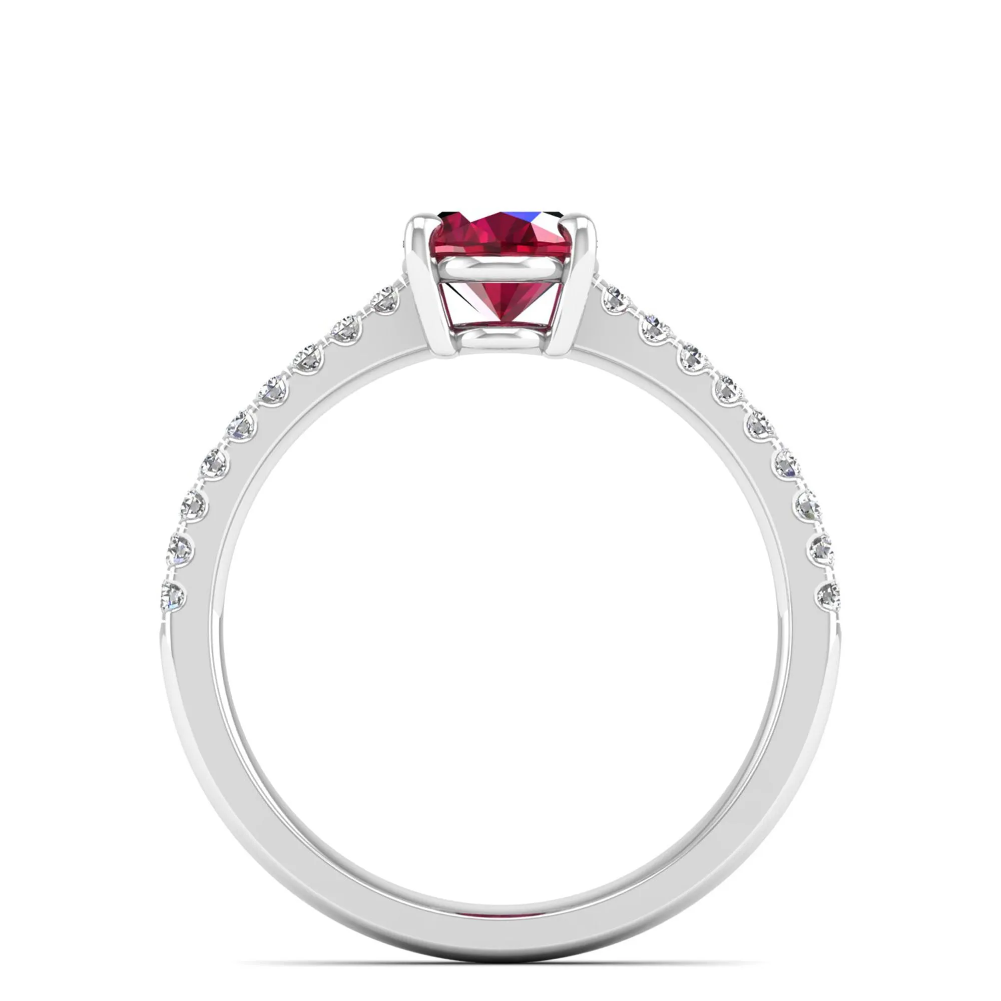 Classic Oval Ruby and Diamond Ring