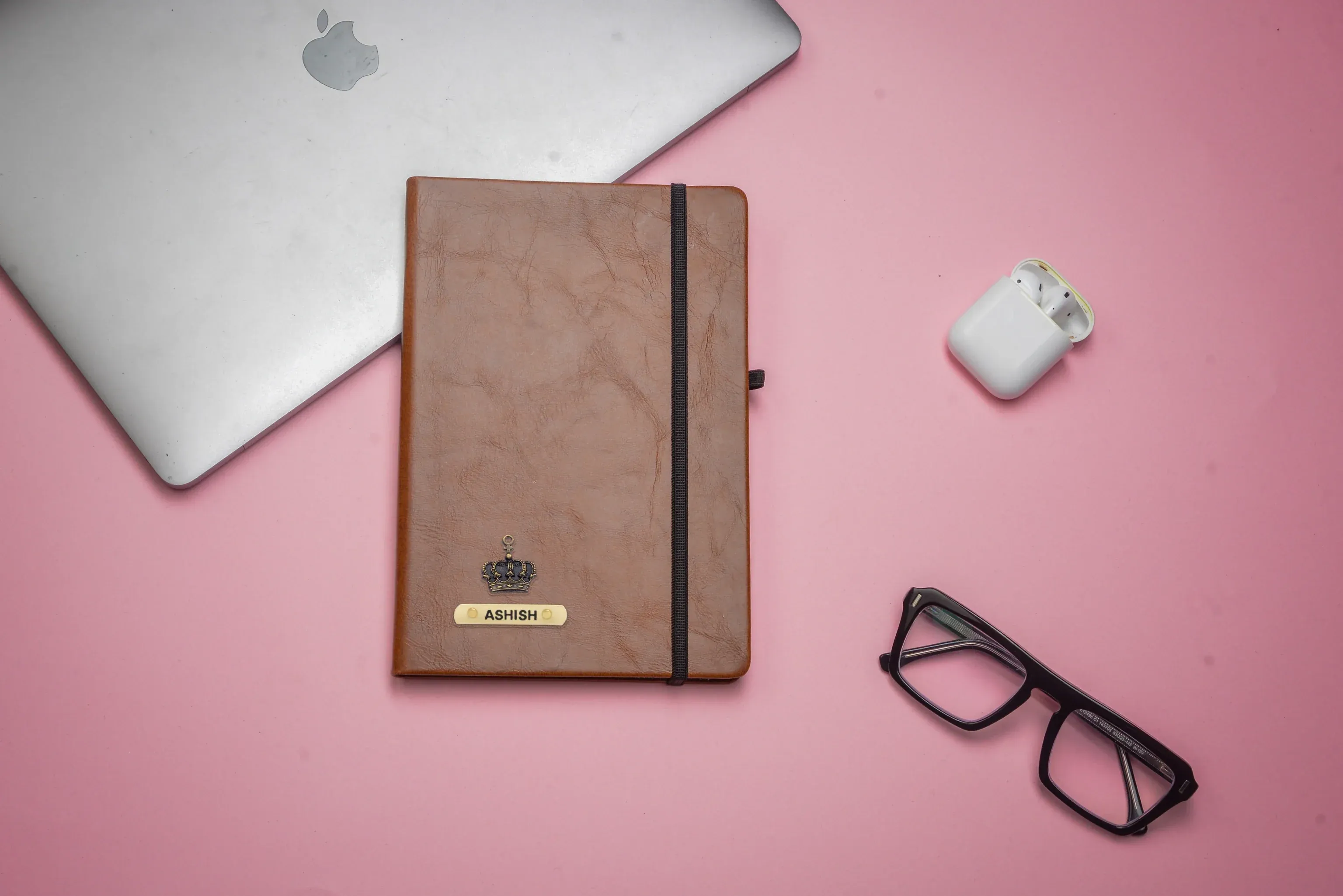 Classy Hardcover Diary   Classic Metal Pen - Tan
