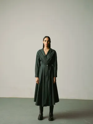 CORD   I   Catania Lana Dress Dress Cotton Dark Green W21-LND-DG