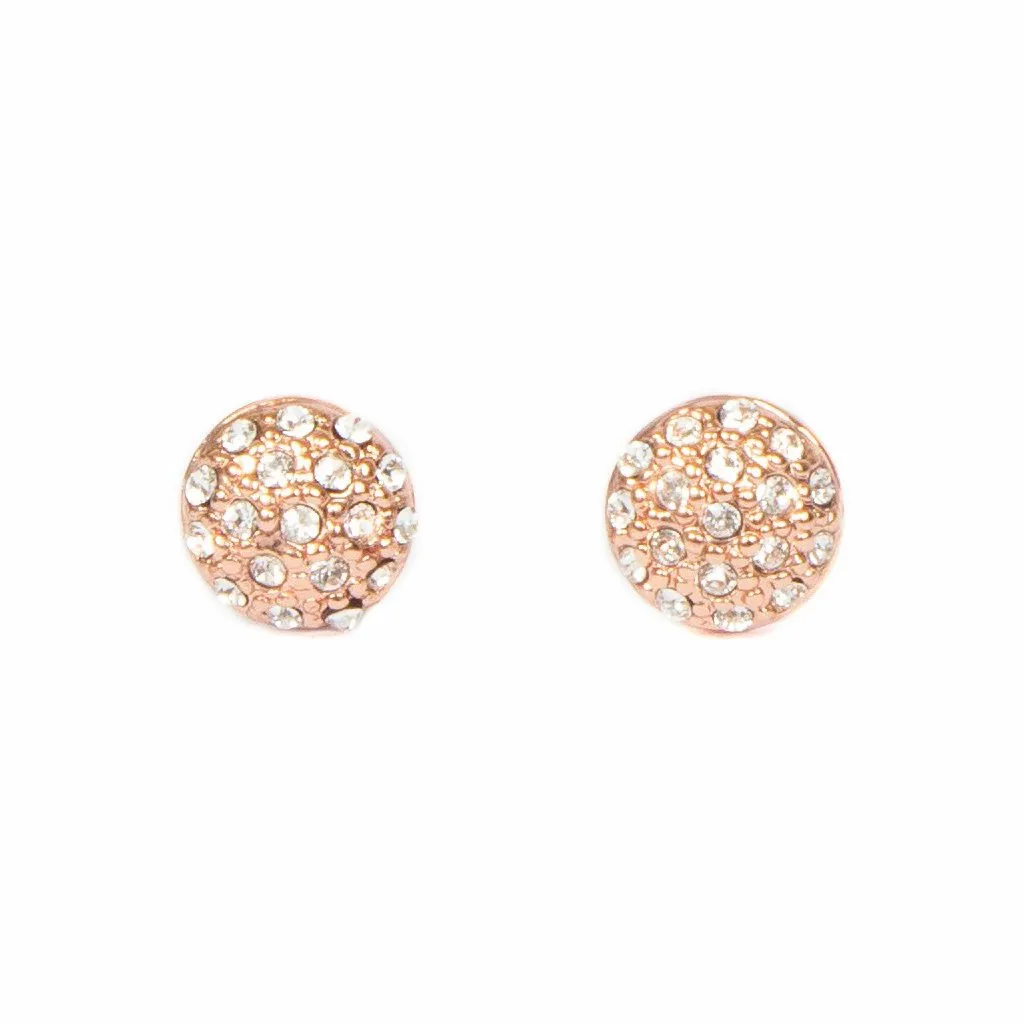 Crystal Stud Earrings Rose Gold