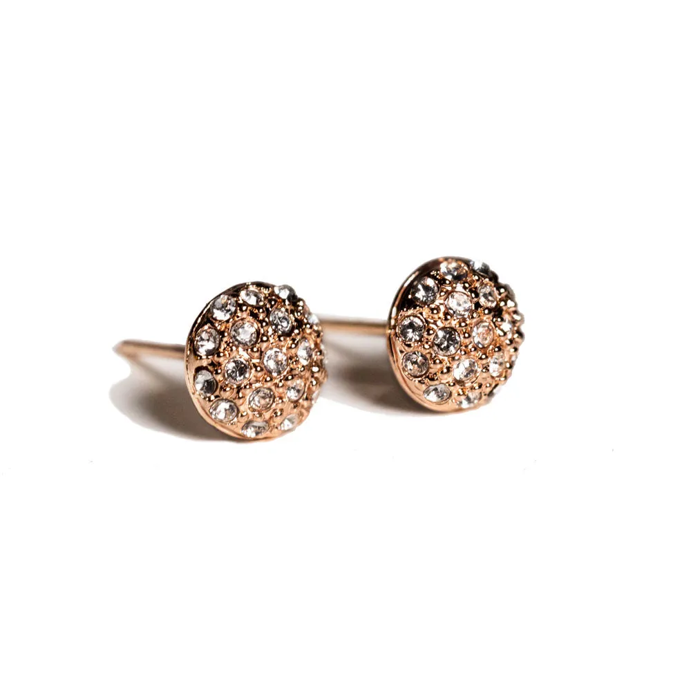 Crystal Stud Earrings Rose Gold