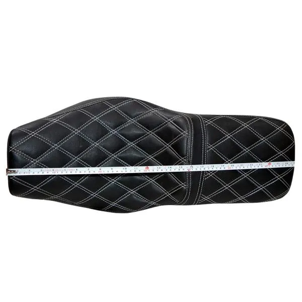 Custom Cruiser Seat Full Low  Black With White Line
