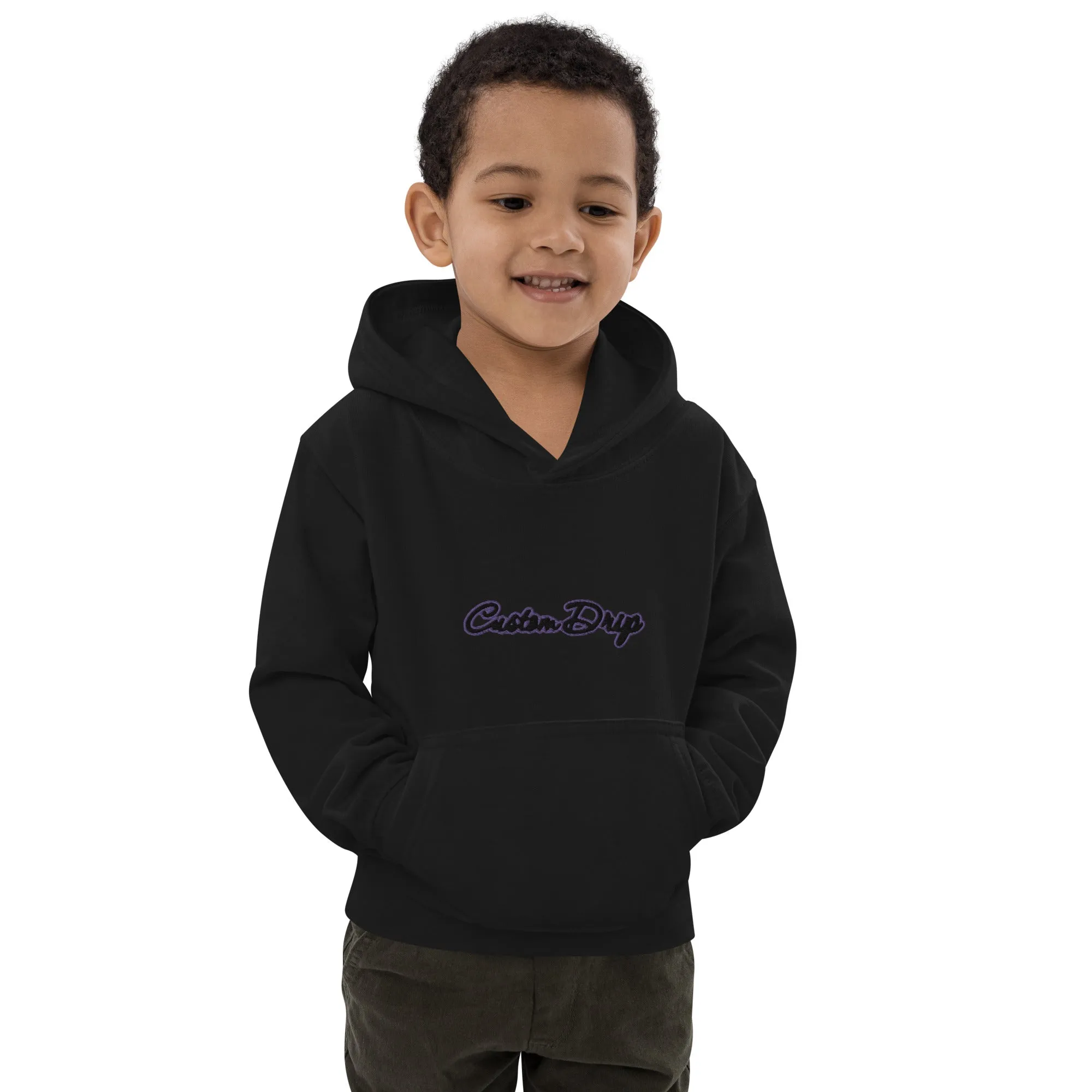 Custom Drip's Purple & Black logo Kids Hoodie