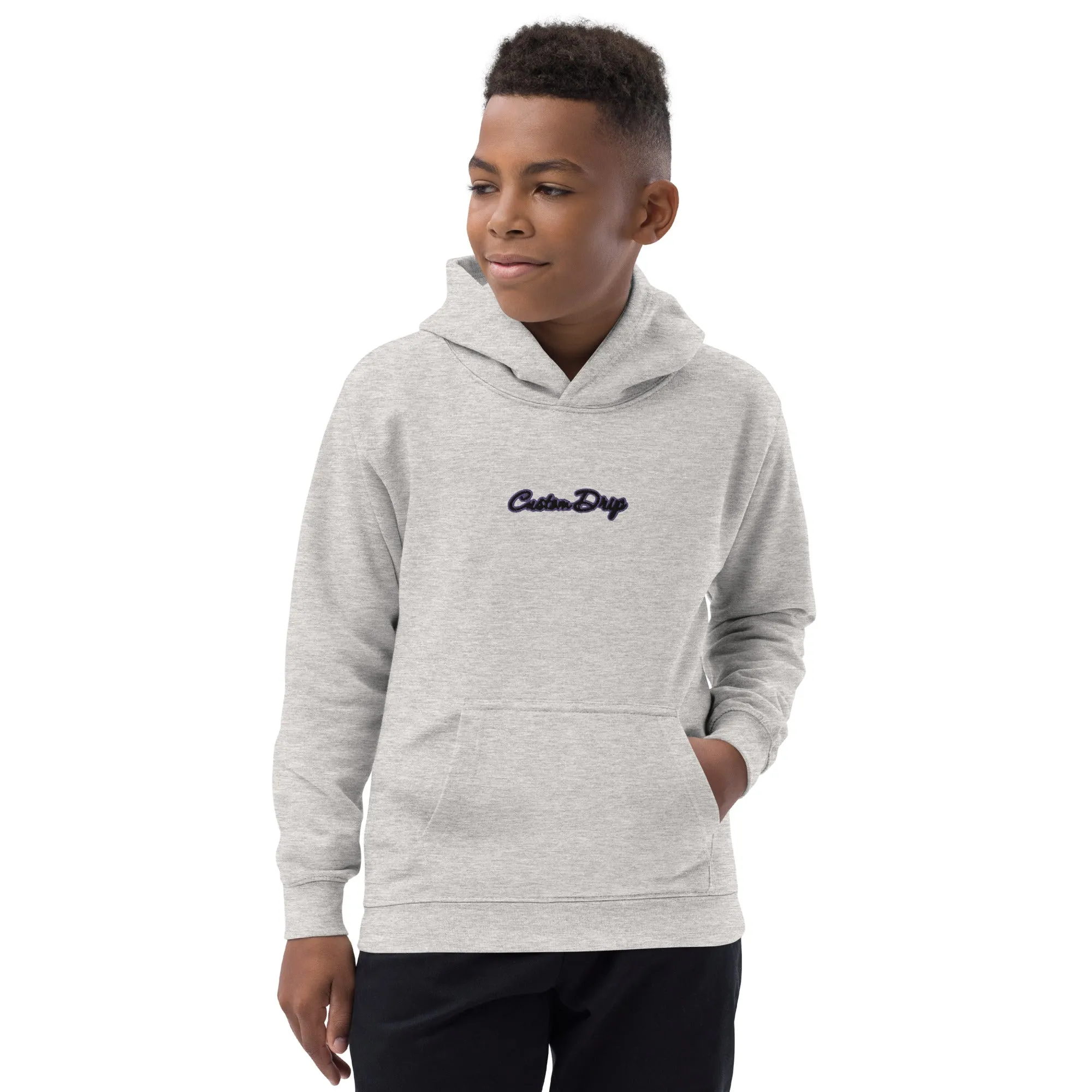 Custom Drip's Purple & Black logo Kids Hoodie