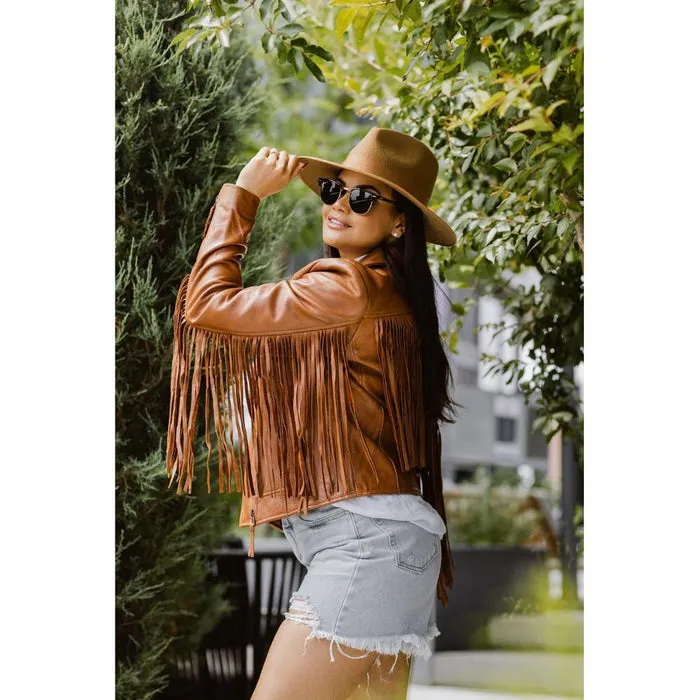 Daisy - Women's Fashion Leather Jacket (Whiskey)