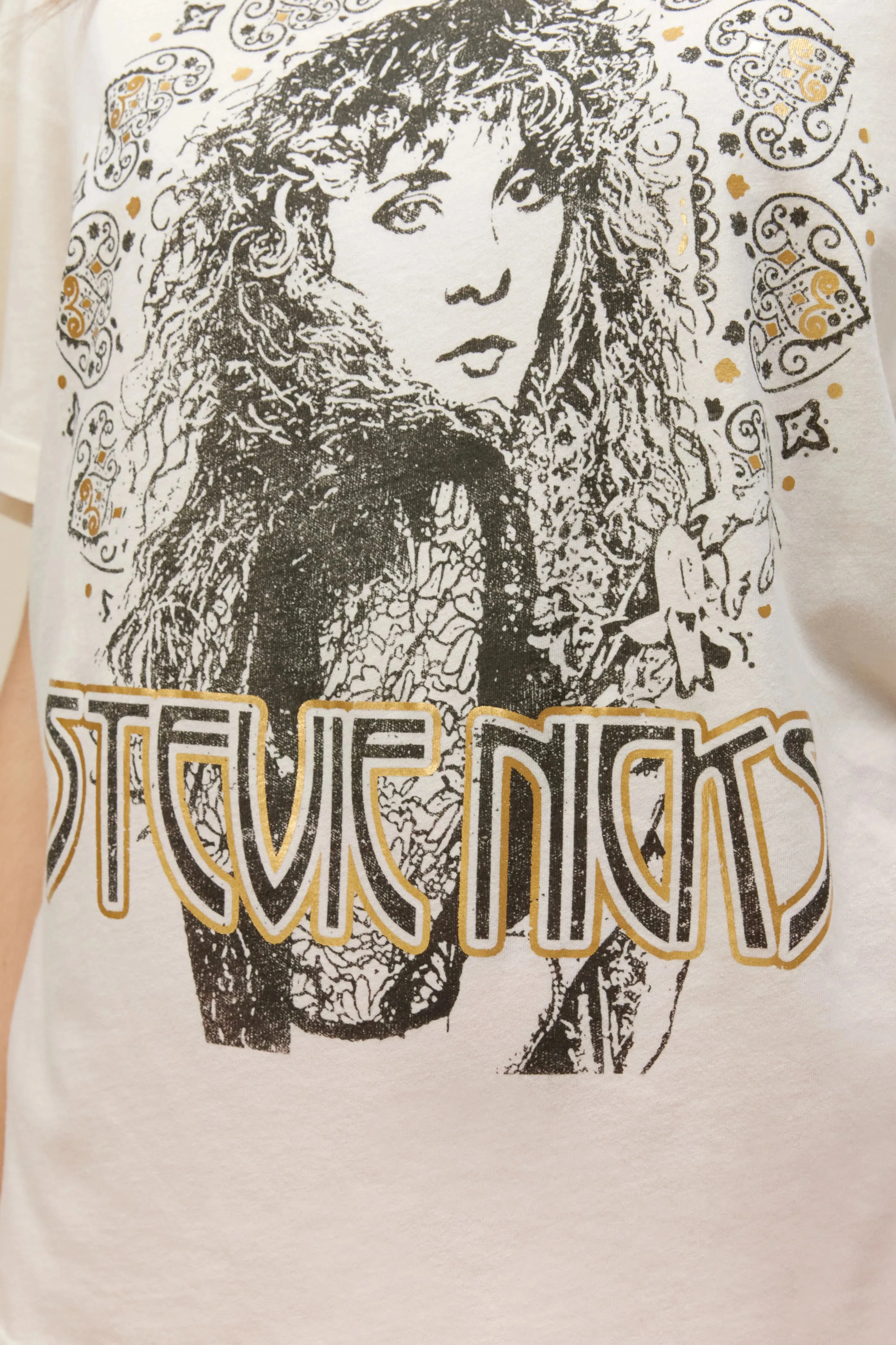 daydreamer: stevie nicks metallic boyfriend tee-stone vintage