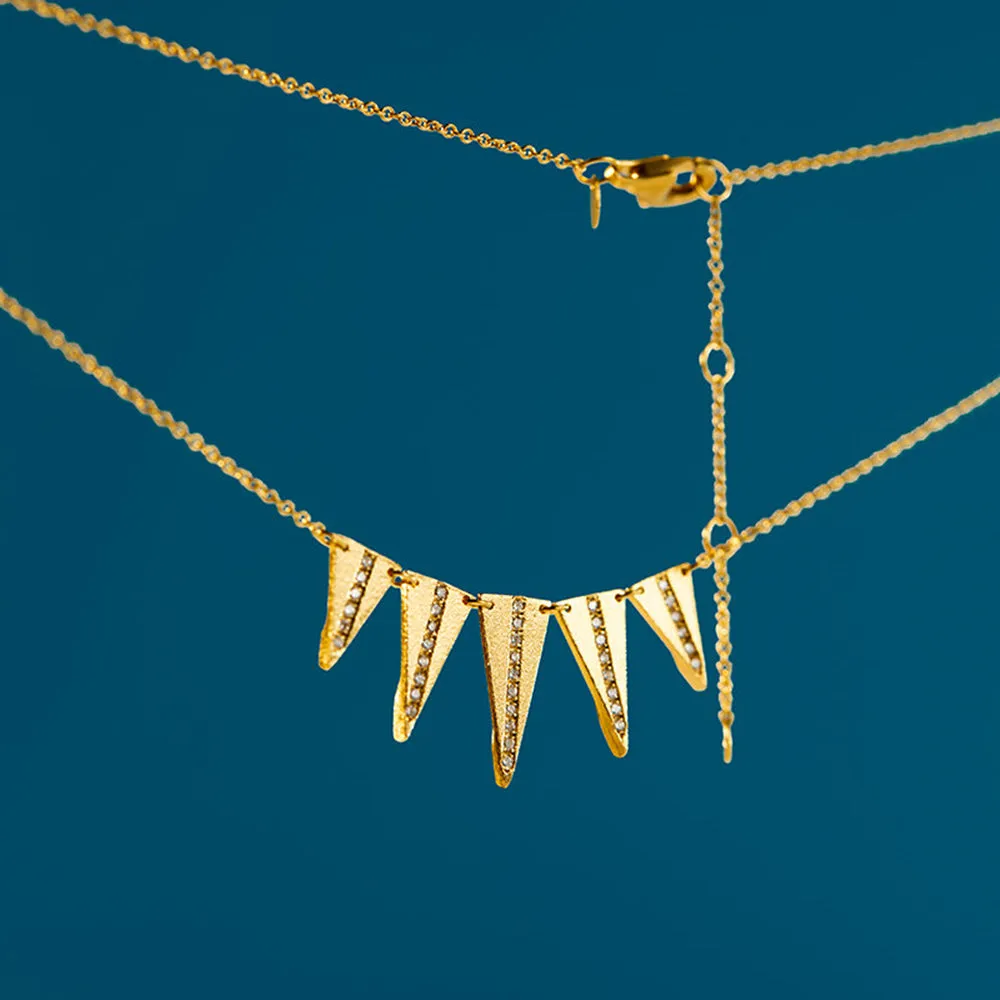 Diamond 5 Triangle Necklace