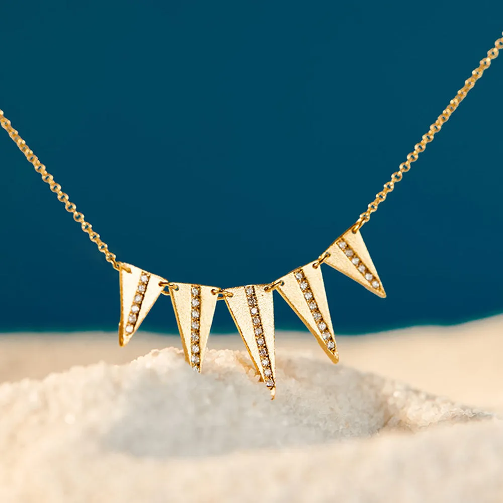 Diamond 5 Triangle Necklace