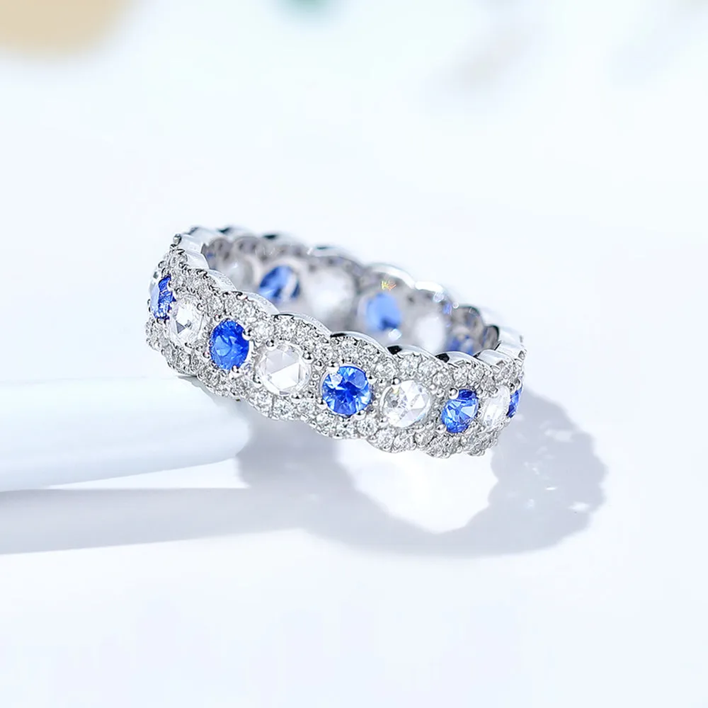 Diamond, Sapphire and Ruby Full Eternity Ring