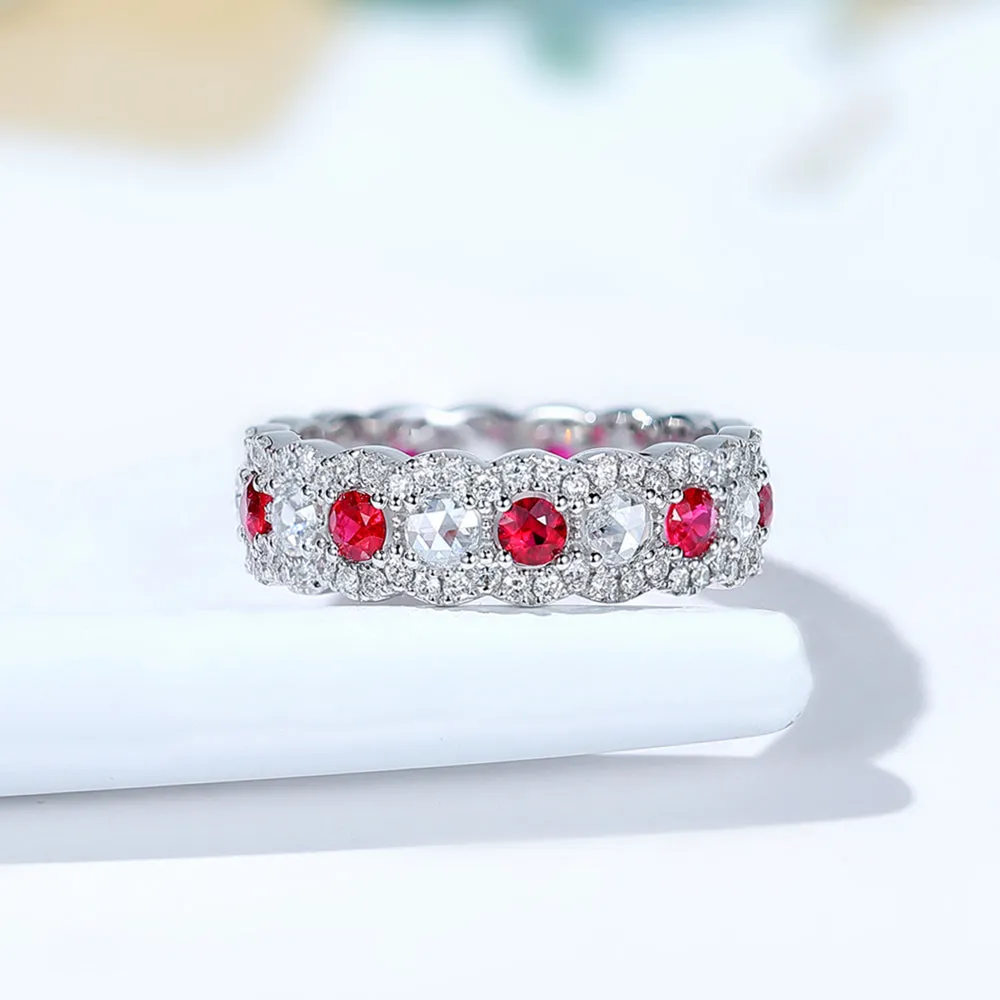 Diamond, Sapphire and Ruby Full Eternity Ring