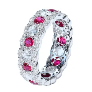Diamond, Sapphire and Ruby Full Eternity Ring