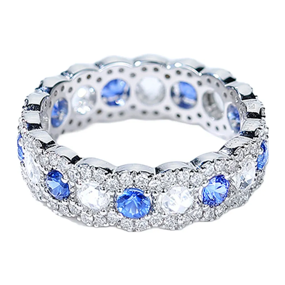 Diamond, Sapphire and Ruby Full Eternity Ring