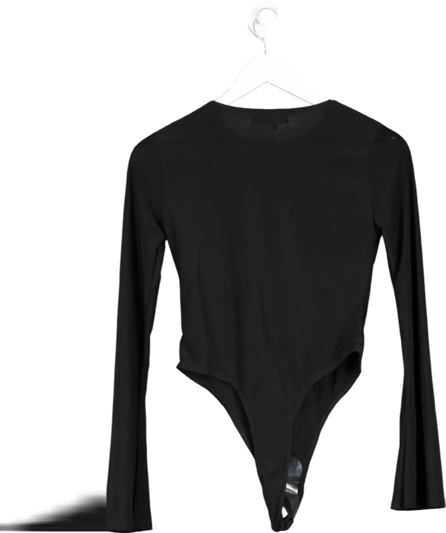Ego Black Long Flared Sleeve Bodysuit UK 8